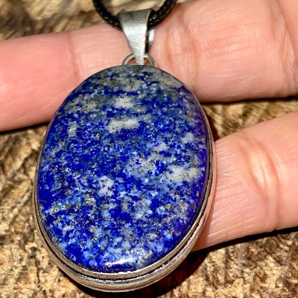 Pretty Dark Blue Lapis Lazuli Pendant 2” - Picture 6 of 13